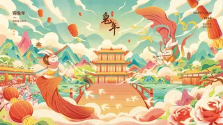 2023年会背景 兔年晚会背景7