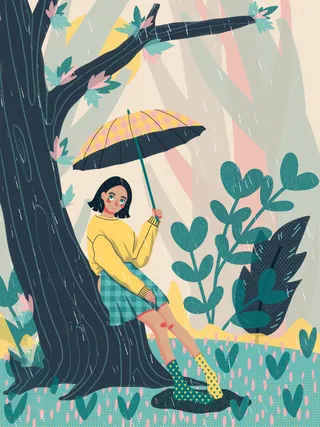 谷雨海报二十四节气插画