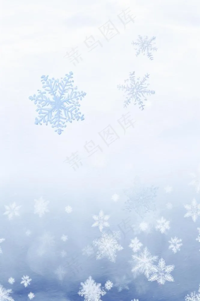 简约唯美雪花清新蓝白背景(896x1344)