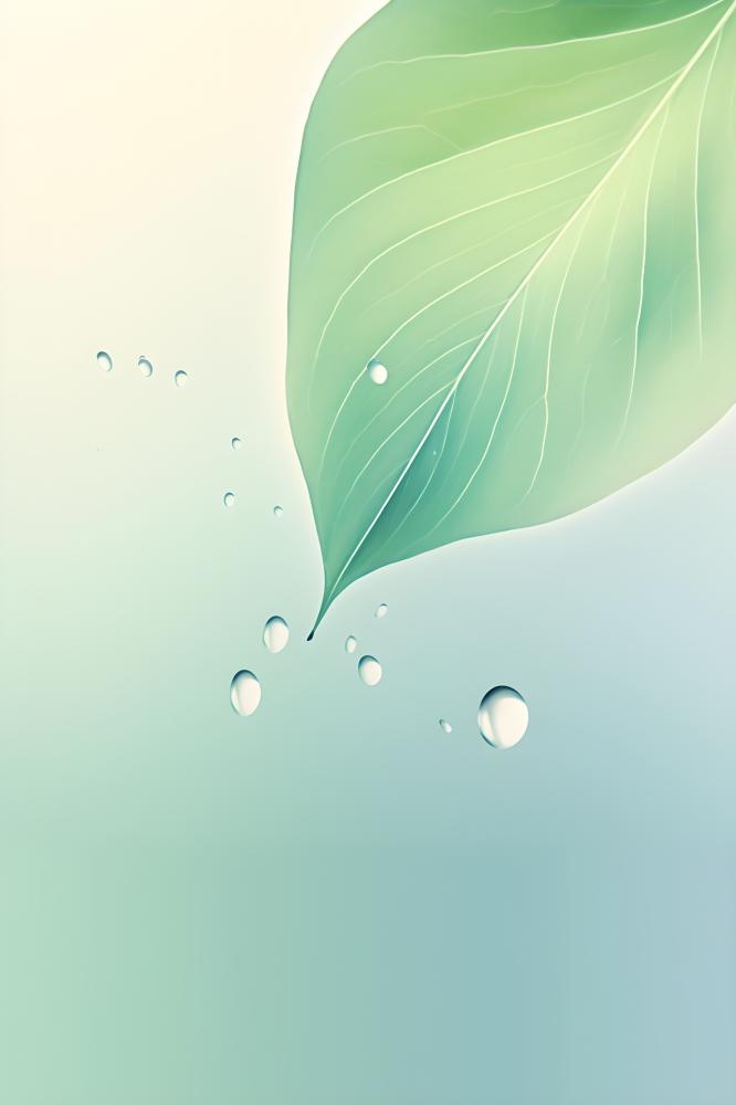 简约清新渐变黄绿色树叶纹理背景(2400x3600)