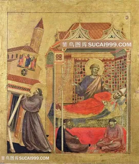 神主赐福人物油画插画