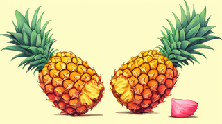 菠萝水果卡通插画