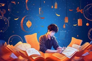 学生晚上复习知识学习背景