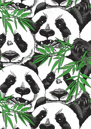 国宝熊猫 竹叶