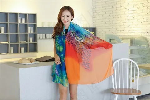 漂亮丝巾女模特特写