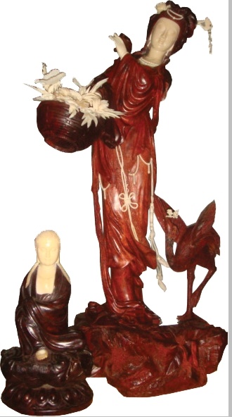 雕塑观音木材素材