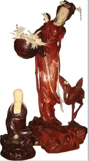 雕塑观音木材素材