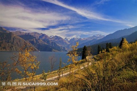 新疆天山天池摄影素材