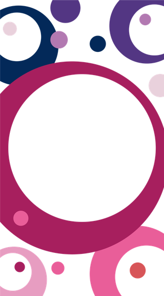 矩形圆环填充玫红色装饰卡通