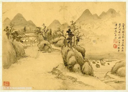 王翬山水册山间归隐国画图片 王翬山水册山间归隐国画图片