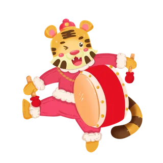 2022虎年卡通老虎形象拜年图案素材图片插图素材