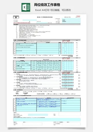 42岗位绩效工作表格