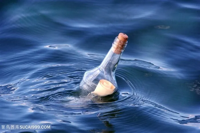 海里的漂流瓶高清风景图片