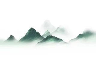 山水画水墨画免抠