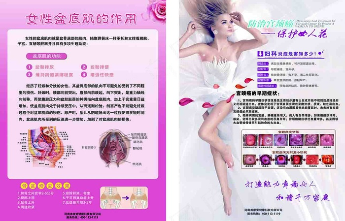 美容海报展板宣传单盆底肌cdr矢量模版下载