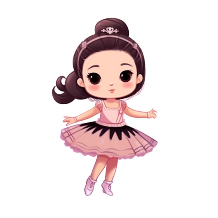 穿裙子跳舞的女孩免抠(1024x1024)