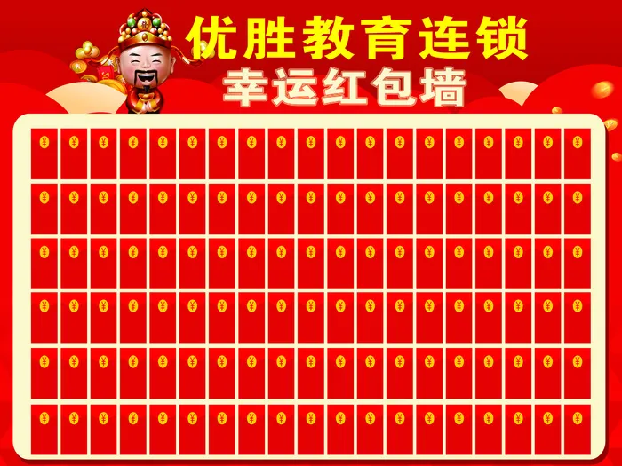 培训机构红包墙psd模版下载