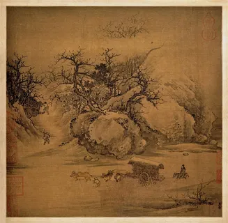 溪山行旅图页古画 溪山行旅图页古画