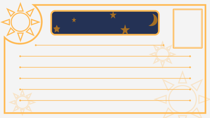 橙色简约星星明信片