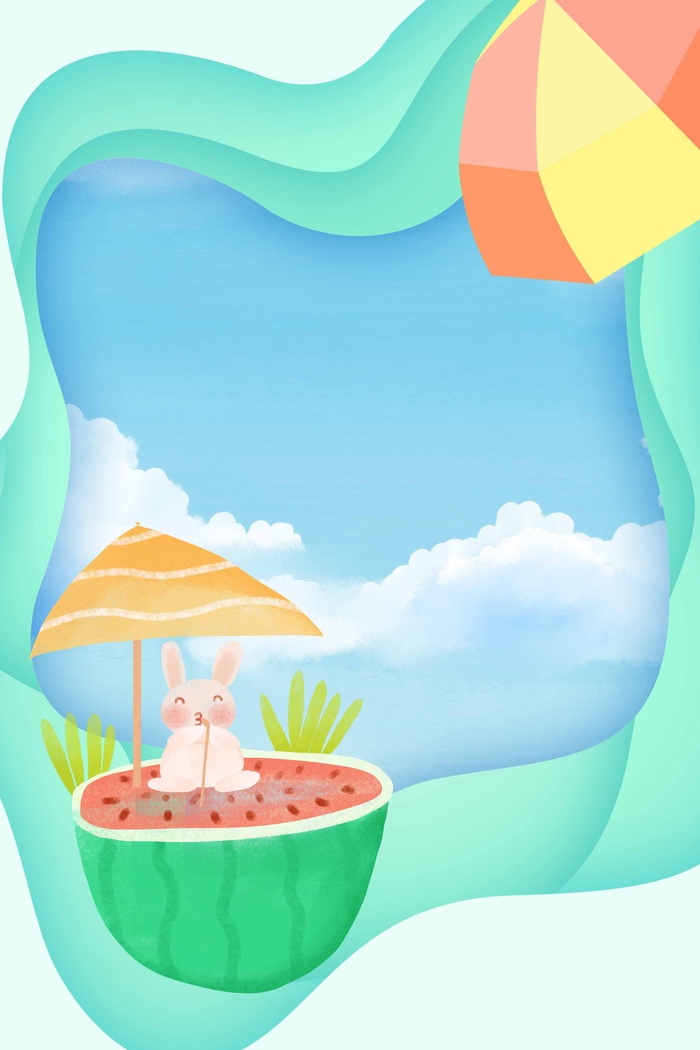 夏天 夏日清凉背景psd模版下载