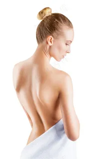 裸露着背部的美女高清图片