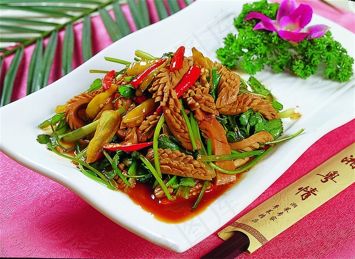 韭菜炒腰花美食素材