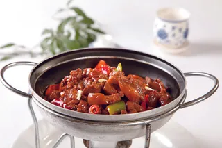 干锅美食焖锅湘菜麻辣香辣纸锅干锅带皮羊肉