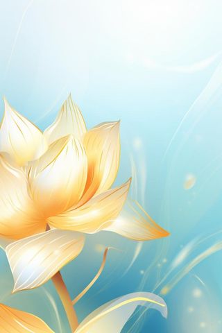 创意清新淡蓝色荷花古风背景