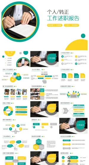 述职报告总结精美ppt模板 预览图