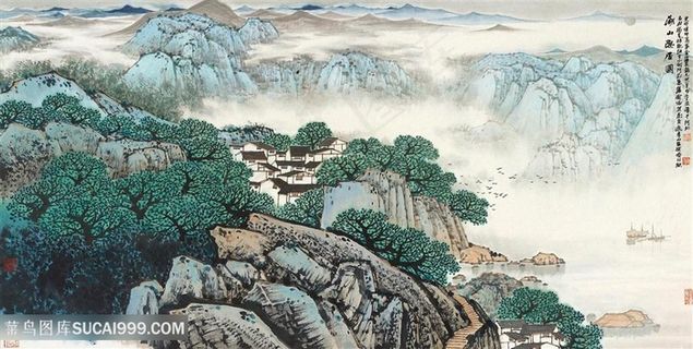 唯美水墨山脉高清艺术挂画