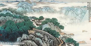 唯美水墨山脉高清艺术挂画