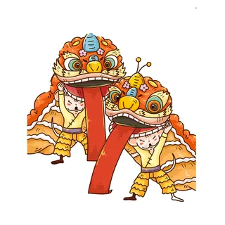 舞狮中秋节元素