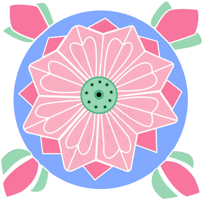 彩色 莲花 北魏 石刻