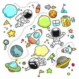 手绘太空元素卡通图片 手绘太空元素卡通图片