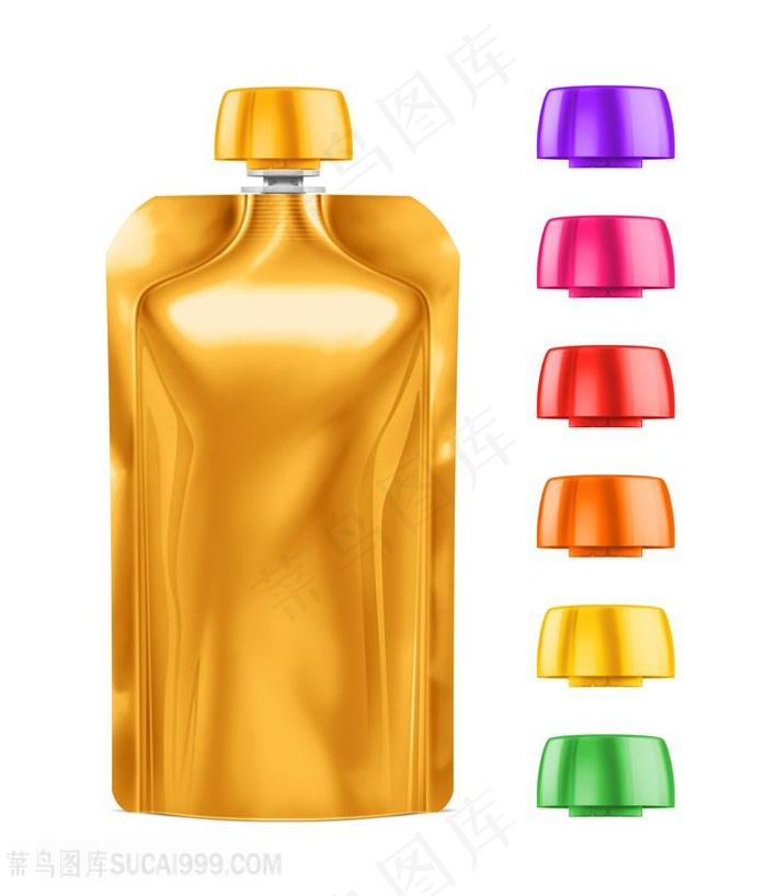 彩色空白包装袋设计高清图片