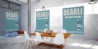 工作室仓库室内办公室会议室办公桌椅样机