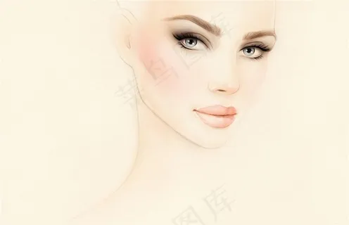 手绘美女面部高清图片 手绘美女面部高清图片