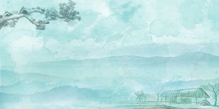 中国风传统水墨古风古典展板边框工笔画PS海报背景平面设计素材