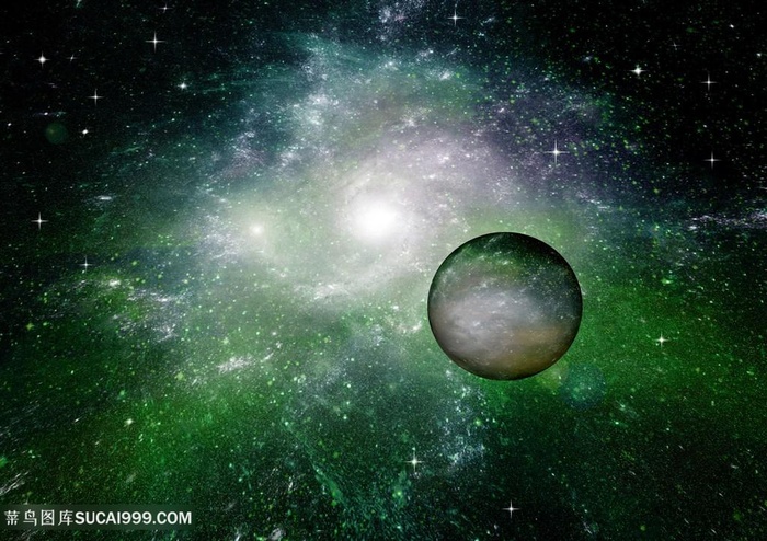 绿色科幻宇宙星球