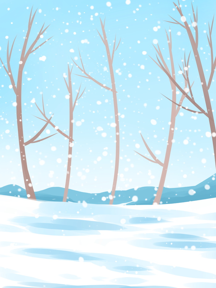 唯美小清新雪花冬天背景素材