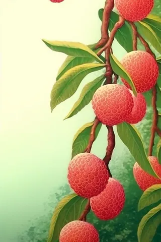 荔枝清新国风淡绿色背景