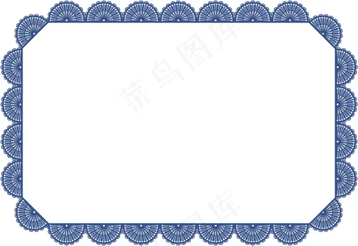 蓝色花边边框图片素材