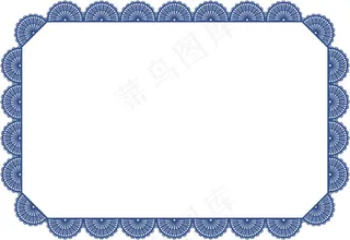 蓝色花边边框图片素材
