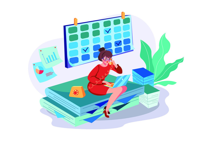 扁平化人物场景办公互联网等距ai矢量设计网页海报UI素材插画