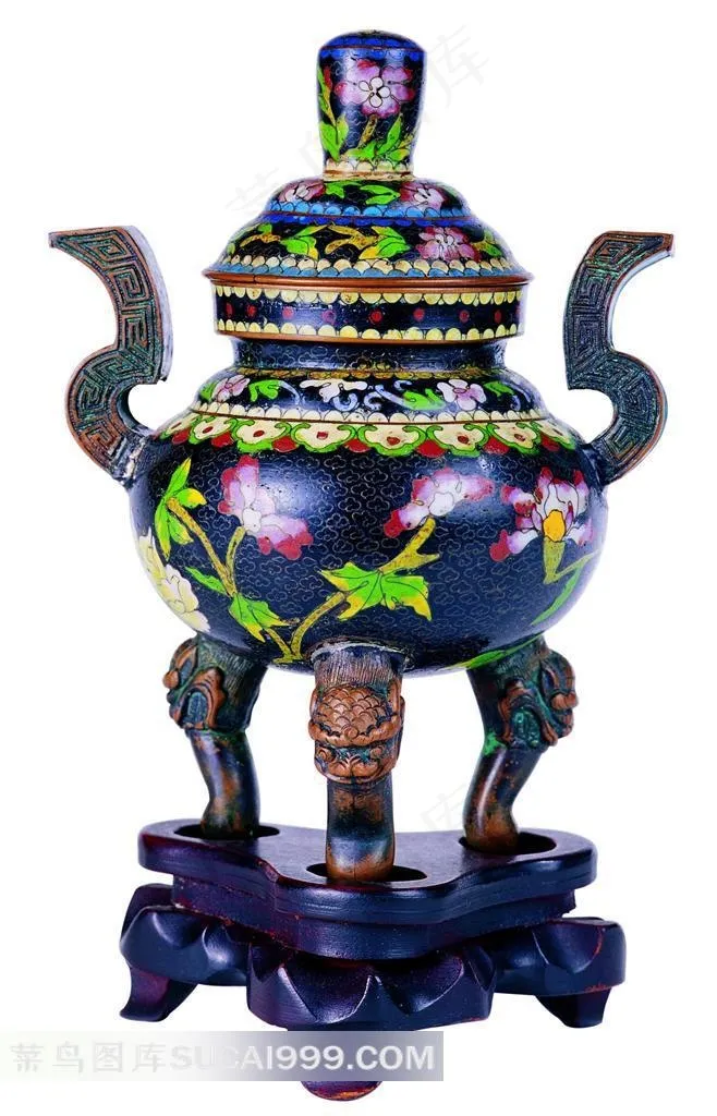 古代精美彩绘炉具高清素材