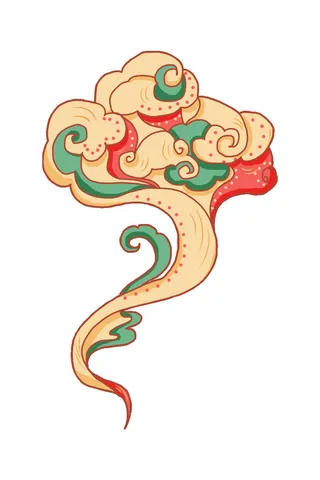 中国风中式国潮敦煌云纹祥云插画图案云朵云彩元素PSDAI设计素材