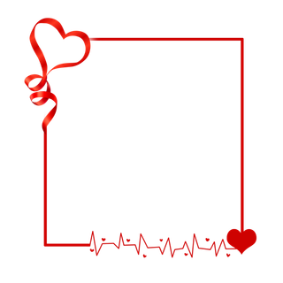 护士节心电图爱心丝带边框
