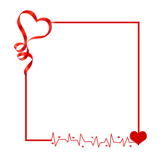 护士节心电图爱心丝带边框