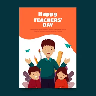 感恩节教师节手绘卡通海报