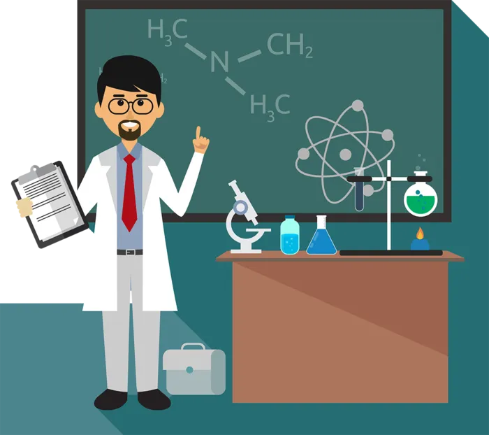 化学课堂卡通简笔研究者少儿兴趣班